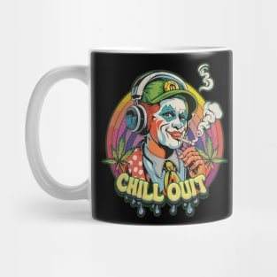 Chill Out: Pop Culture Clown Art Piece smoking and chilling Mug